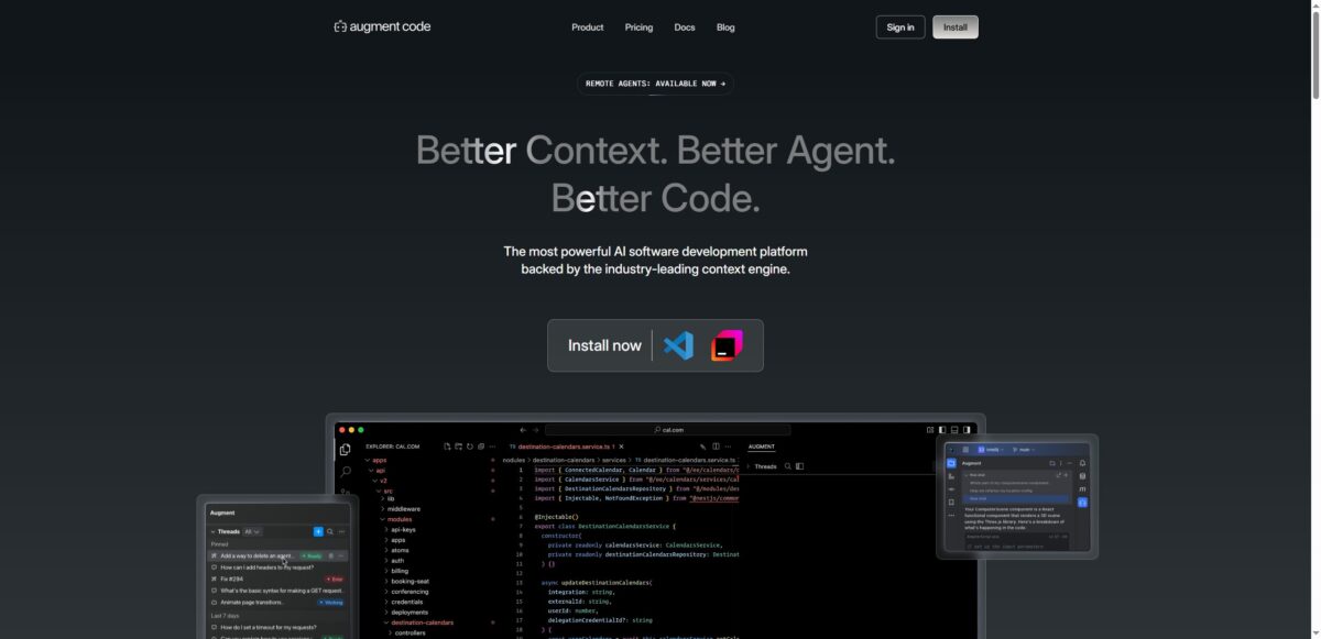 智人AI工具导航 - Augment Code | 企业级AI编程助手