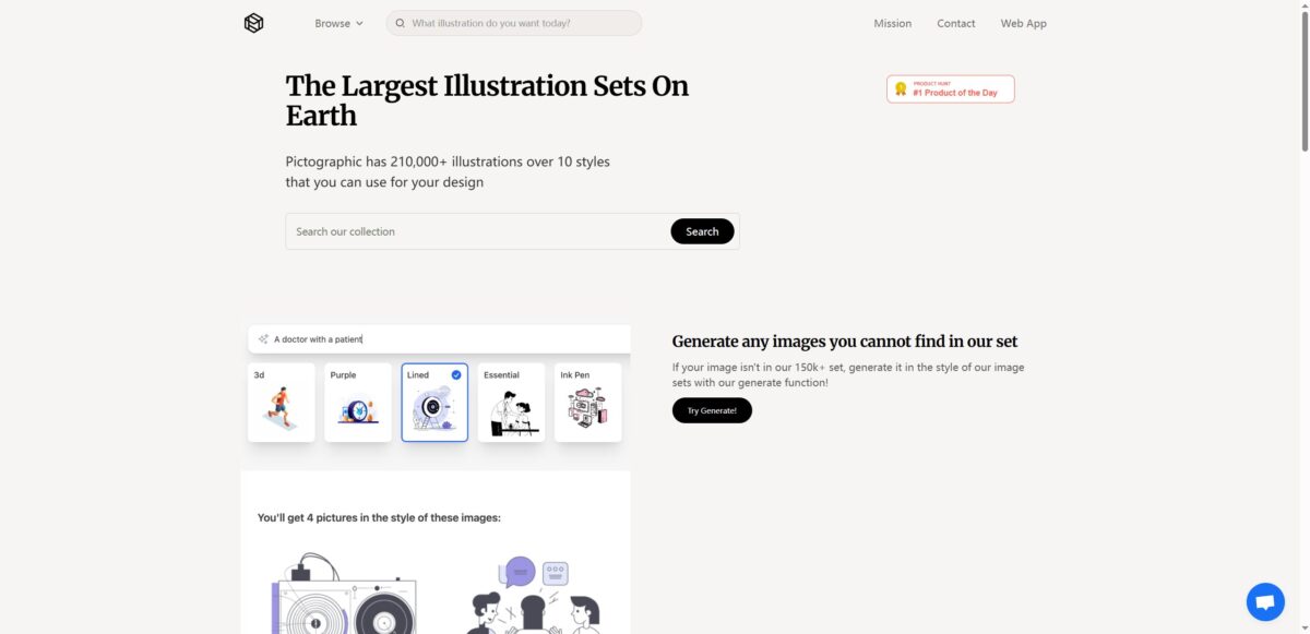智人AI工具导航 - Pictographic.io | 专业插画资源库