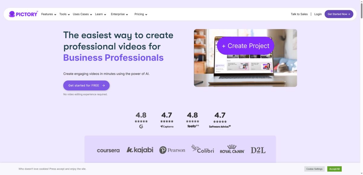 智人AI工具导航 - Pictory AI | 文本转视频的营销利器