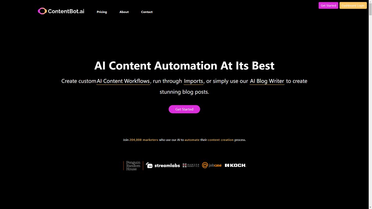 智人AI工具导航 - ContentBot.ai | AI内容自动化工作流平台
