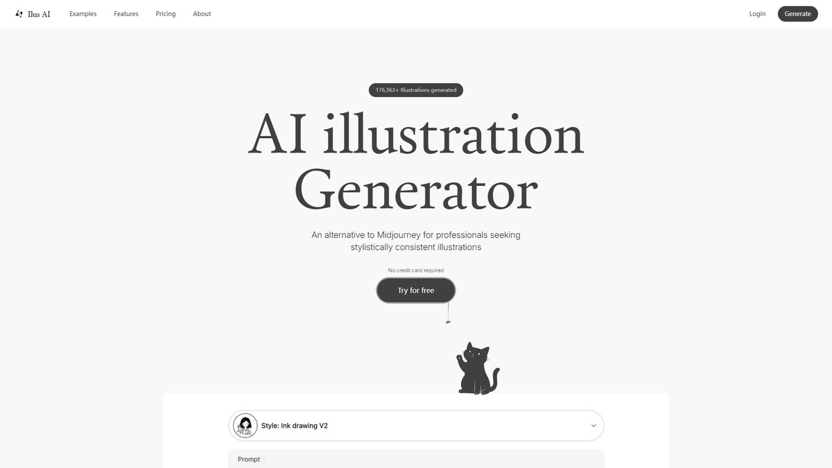 智人AI工具导航 - Ilus AI | 专业AI插画生成器