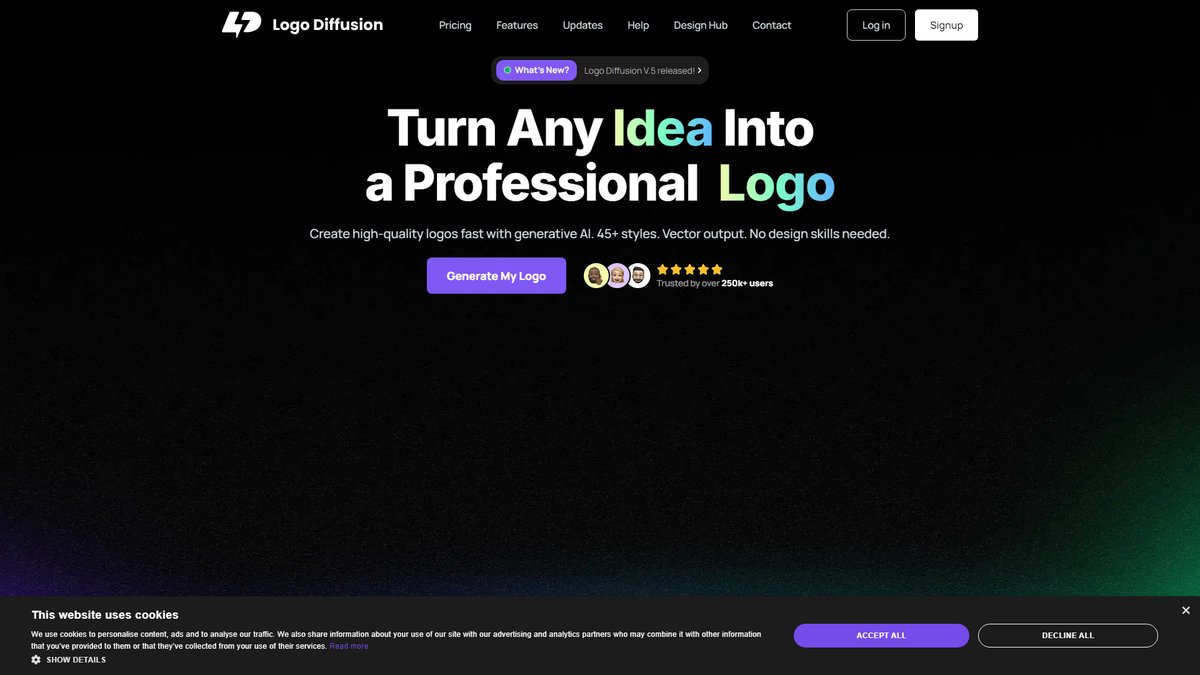 智人AI工具导航 - LogoDiffusion | 生成式AI logo设计平台