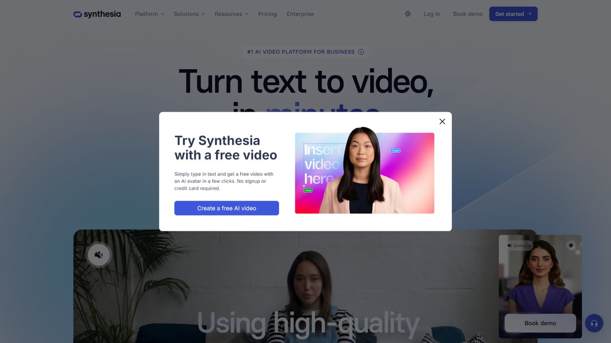 智人AI工具导航 - Synthesia | 企业级AI视频生成标杆