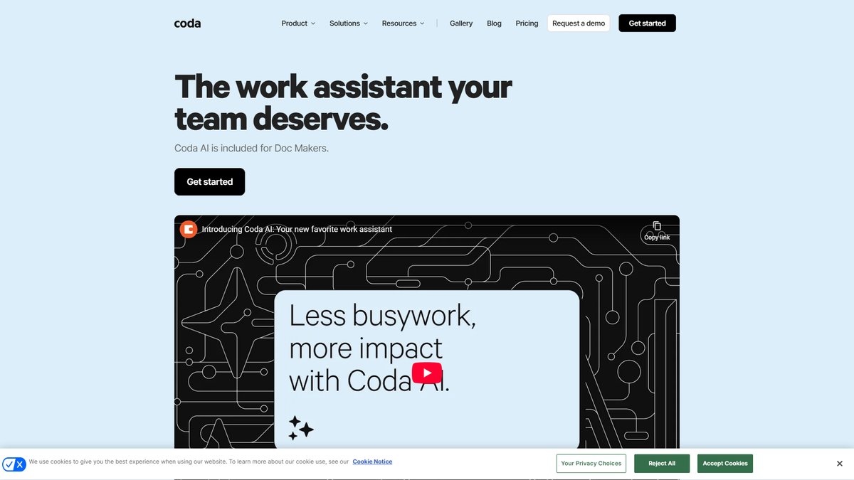 智人AI工具导航 - Coda AI | 被Grammarly收购的智能协作平台