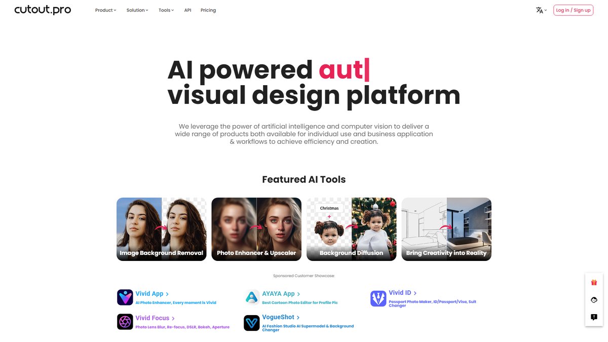智人AI工具导航 - Cutout.pro | AI图像背景去除与视觉设计平台