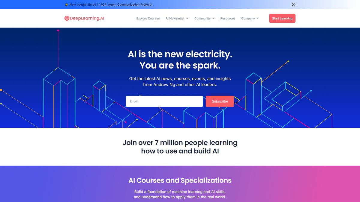 智人AI工具导航 - DeepLearning.AI | 吴恩达AI教育平台
