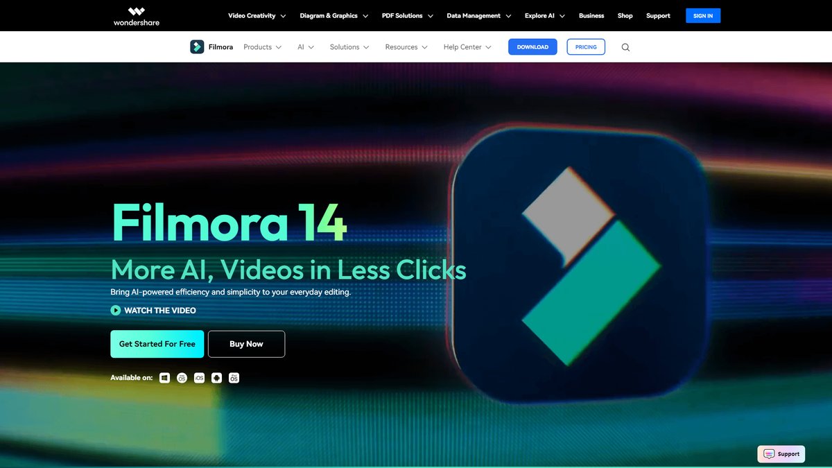 智人AI工具导航 - Filmora | AI视频编辑与智能创作平台