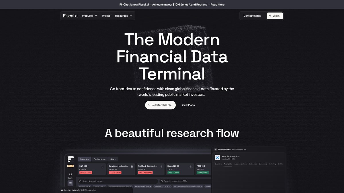 智人AI工具导航 - FinChat | AI驱动的股票投资研究平台