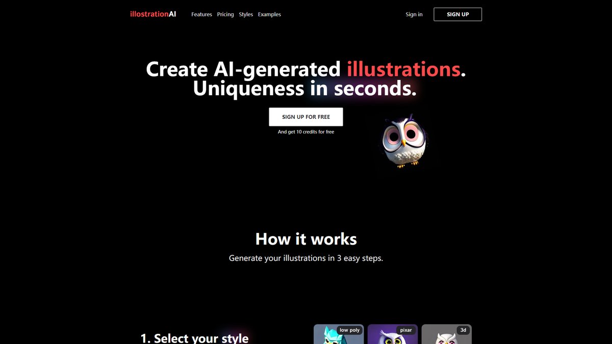 智人AI工具导航 - IllostrationAI | 专业AI插图生成,3秒创建一致风格