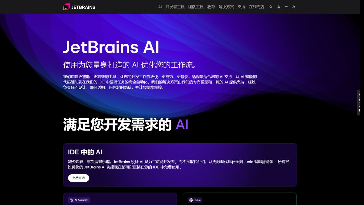 智人AI工具导航 - JetBrains AI | IDE原生AI编程助手