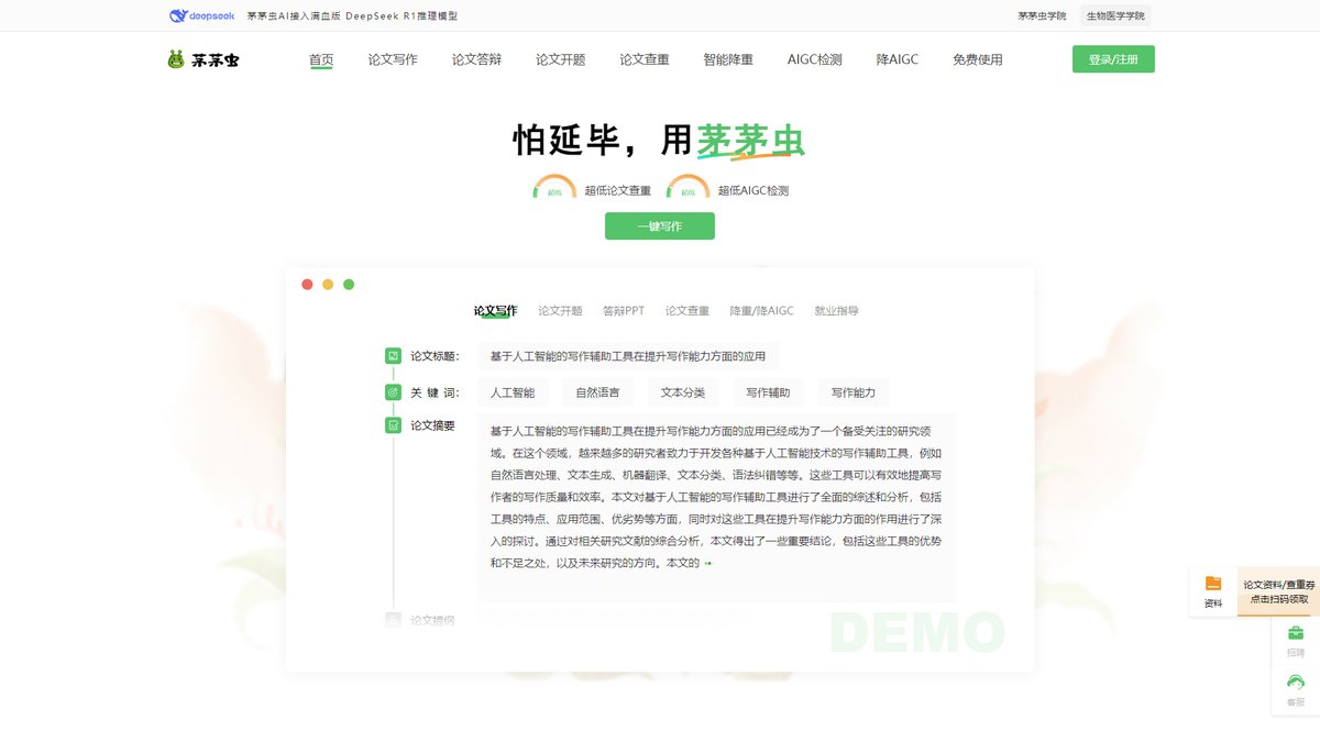 智人AI工具导航 - 茅茅虫 | 基于DeepSeek R1的AI论文写作助手