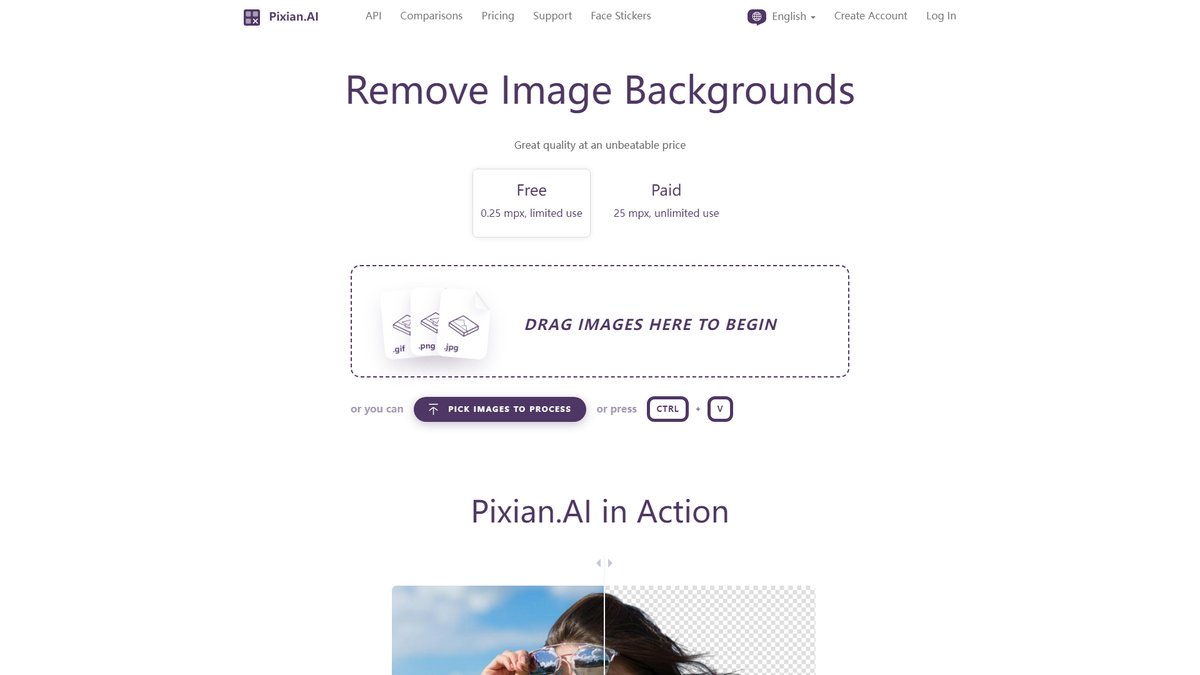 智人AI工具导航 - Pixian.ai | 免费AI抠图工具专业背景移除