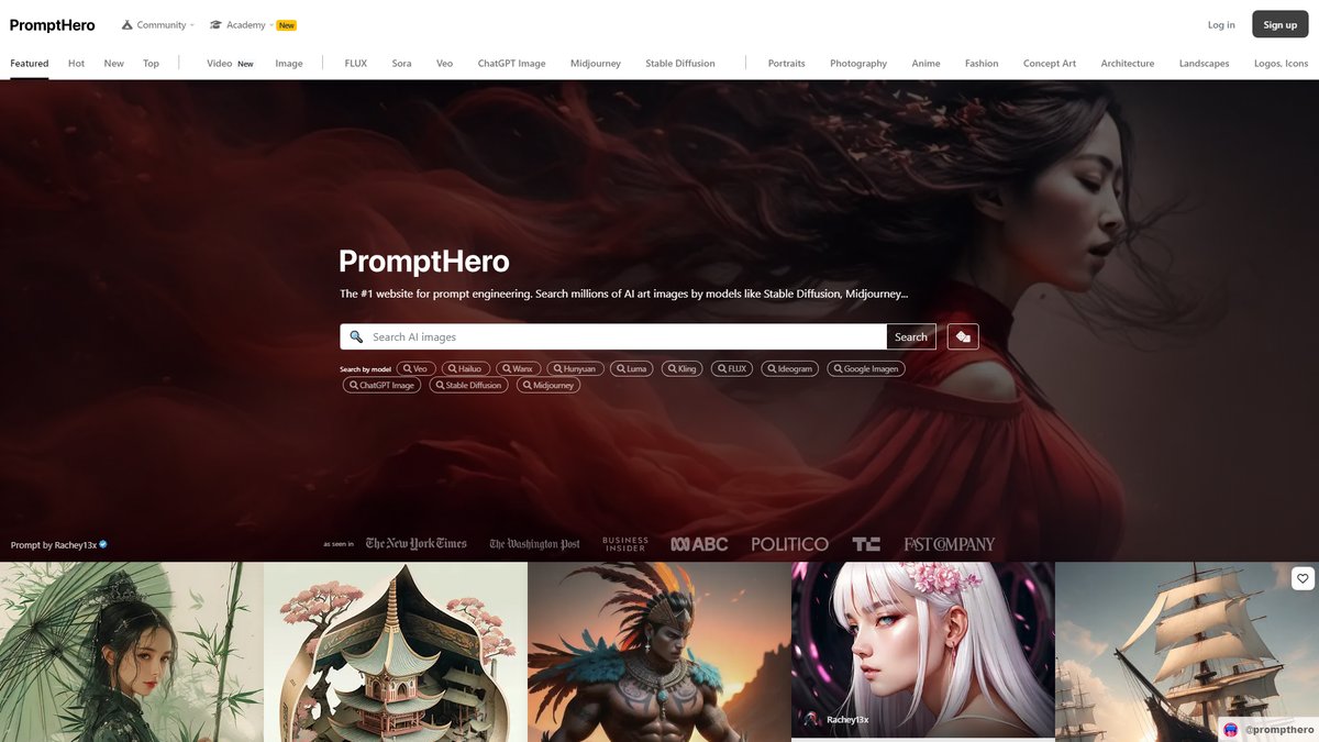 智人AI工具导航 - PromptHero | AI提示词搜索引擎