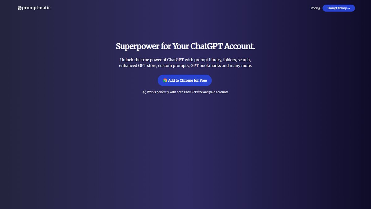 智人AI工具导航 - Promptmatic | 免费ChatGPT增强工具