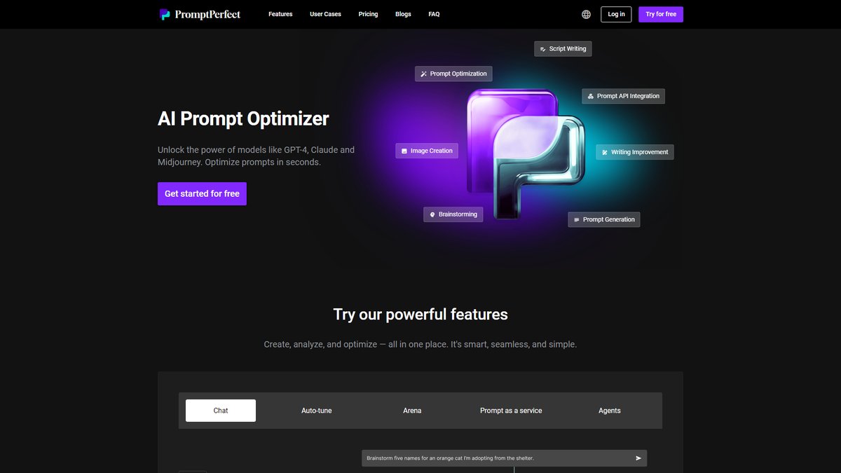 智人AI工具导航 - PromptPerfect | AI提示词自动优化专家