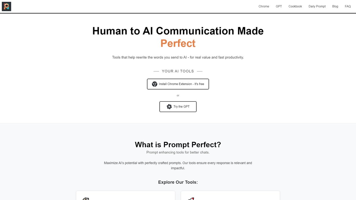智人AI工具导航 - PromptPerfect | AI对话优化助手