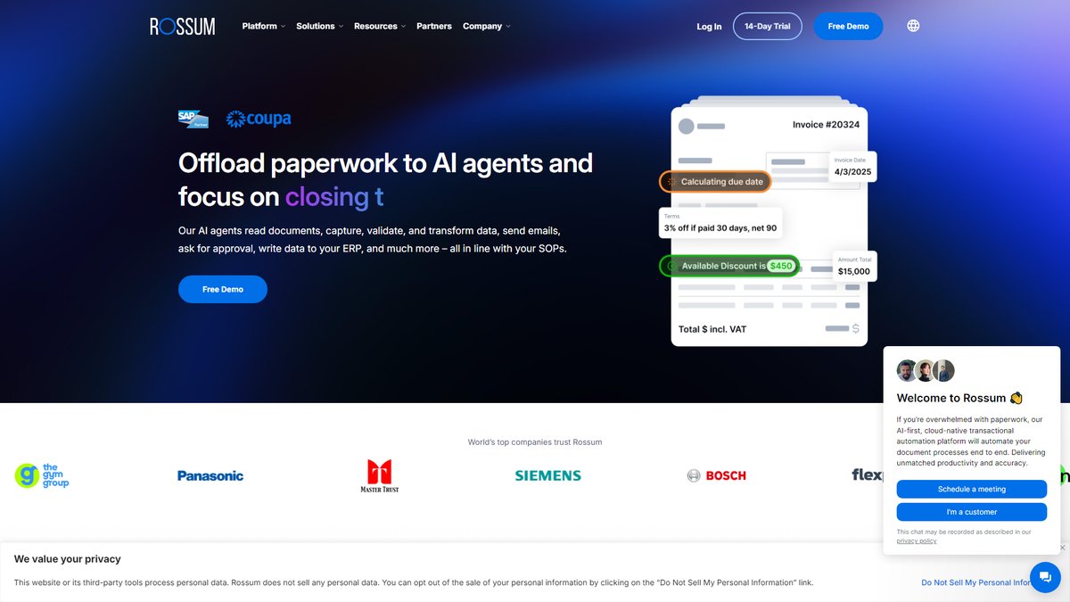 智人AI工具导航 - Rossum | 企业级AI文档处理革新者