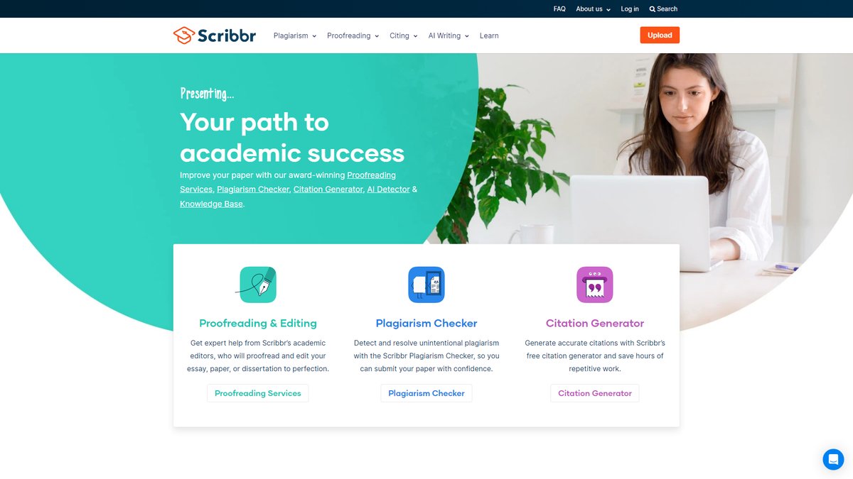 智人AI工具导航 - Scribbr | 学术写作抄袭检测平台