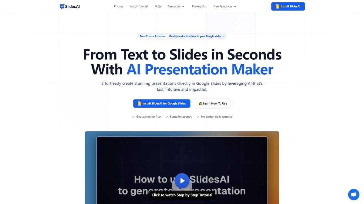 智人AI工具导航 - SlidesAI | AI演示文稿制作神器