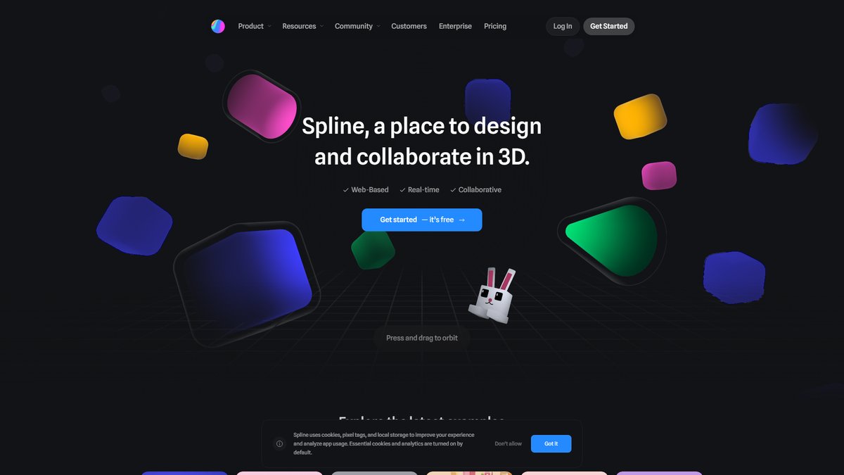 智人AI工具导航 - Spline | Web端3D设计协作平台
