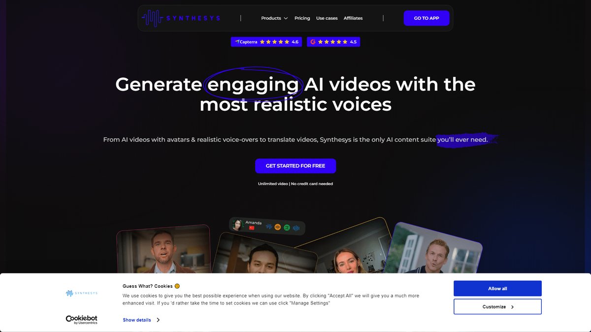 智人AI工具导航 - Synthesys.io | 一站式AI视频语音生成平台