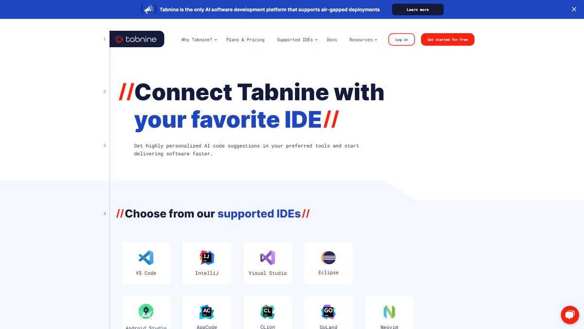 智人AI工具导航 - Tabnine | 企业级AI编程助手的隐私守护者