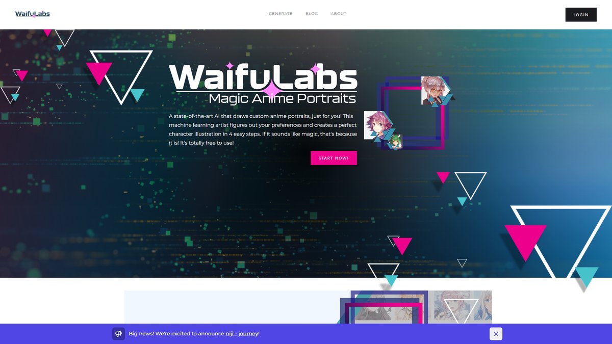 智人AI工具导航 - Waifu Labs | 免费AI动漫人物生成专业平台