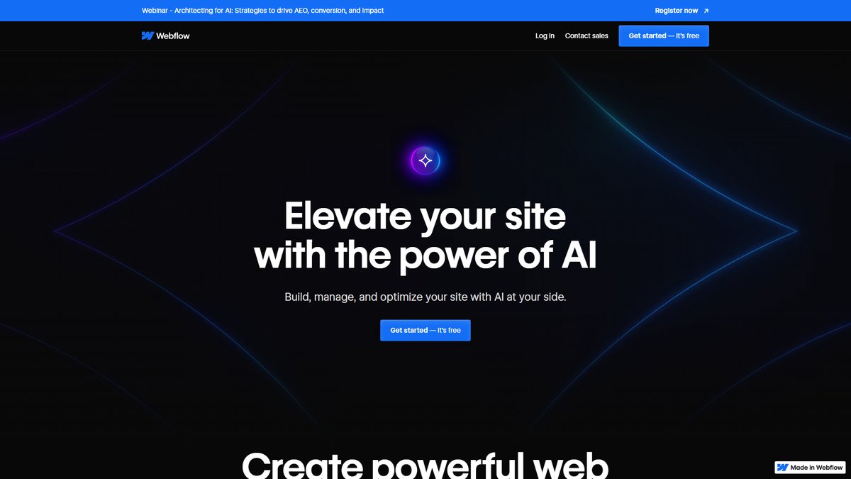 智人AI工具导航 - Webflow AI | AI驱动的可视化网站开发平台