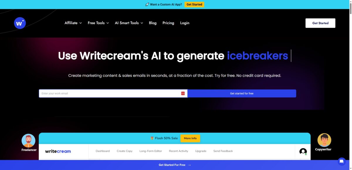 智人AI工具导航 - Writecream | 个性化AI写作营销利器