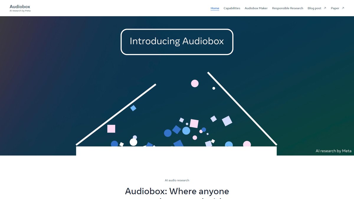 智人AI工具导航 - AudioBox | Meta免费AI音频生成工具