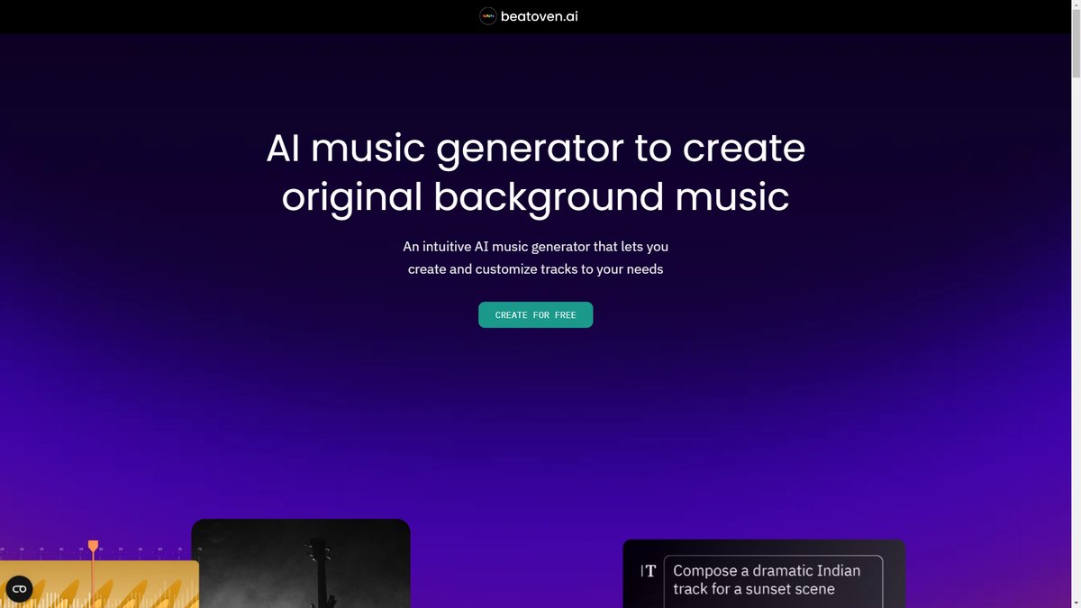 智人AI工具导航 - Beatoven.ai | 伦理AI背景音乐生成专家