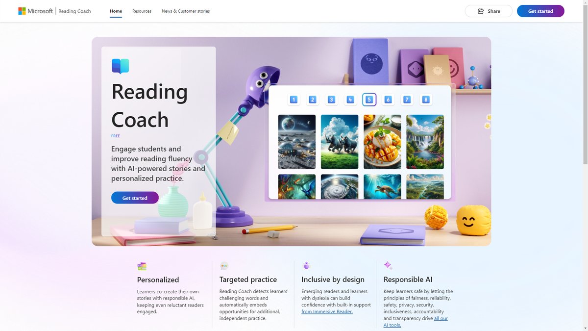 智人AI工具导航 - Microsoft Reading Coach | 免费AI阅读教练