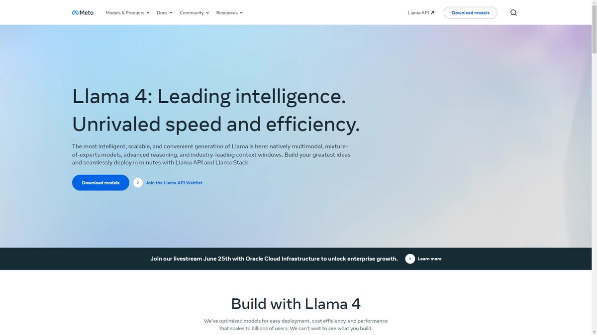 智人AI工具导航 - Llama | Meta开源大型语言模型平台