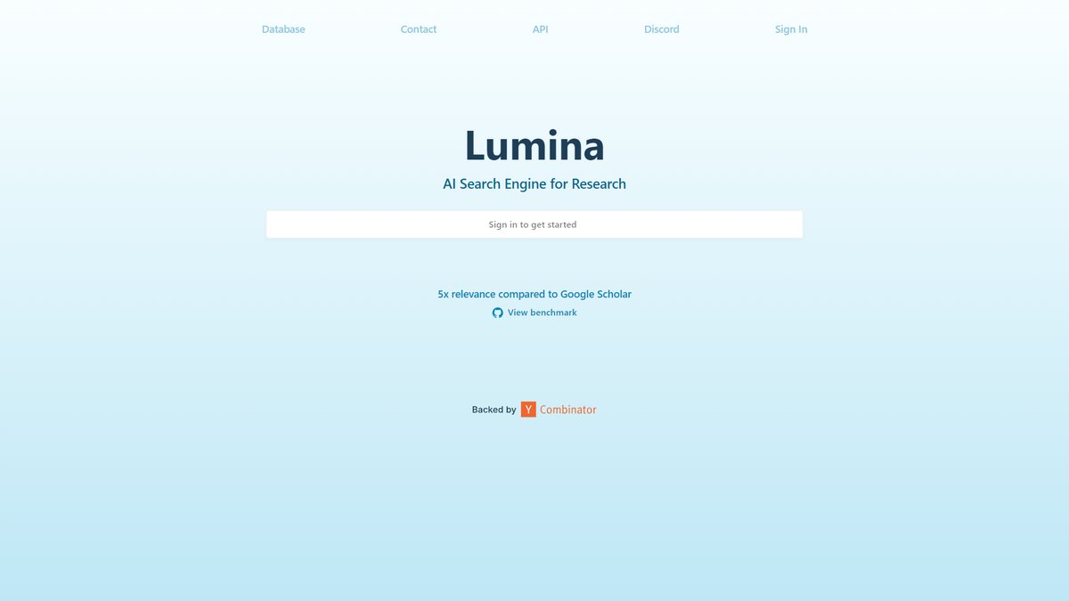 智人AI工具导航 - Lumina.sh | AI学术搜索引擎