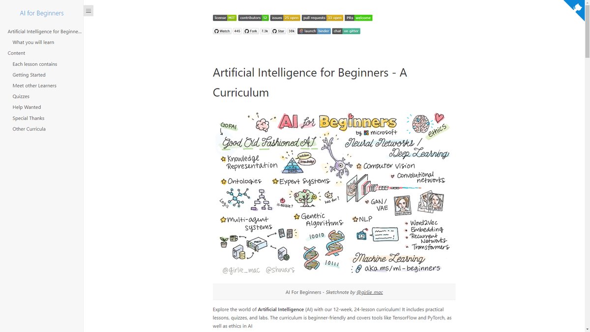 智人AI工具导航 - Microsoft AI for Beginners | 免费AI入门课程