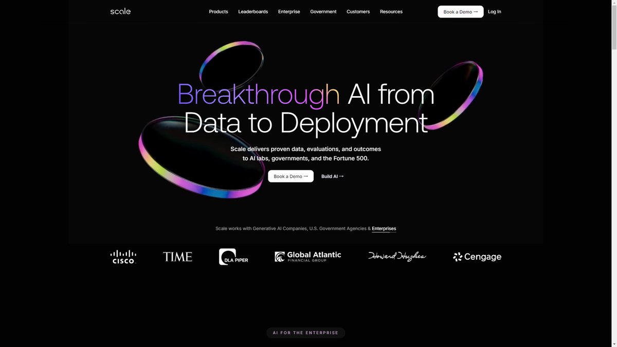 智人AI工具导航 - Scale AI | 企业级AI数据基础设施平台