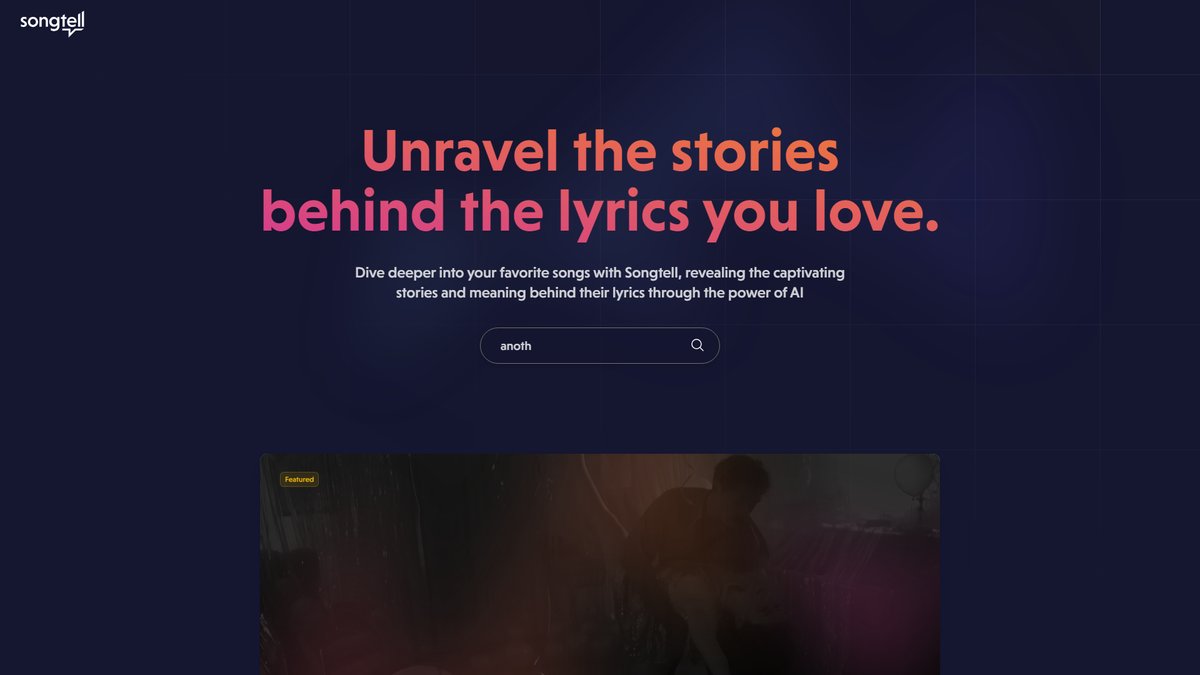 智人AI工具导航 - SongTell | AI歌词分析平台