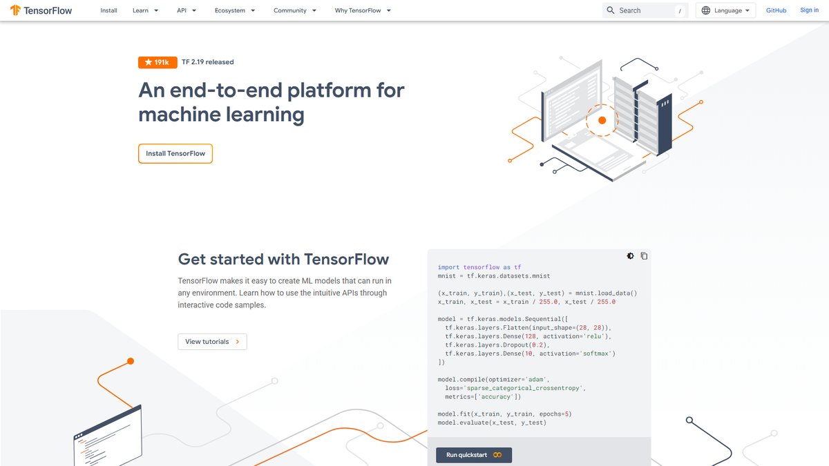 智人AI工具导航 - TensorFlow | 端到端机器学习平台